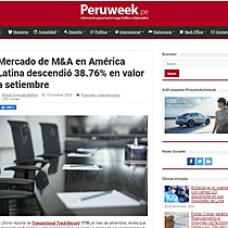 Mercado de M&A en Amrica Latina descendi 38.76% en valor a setiembre